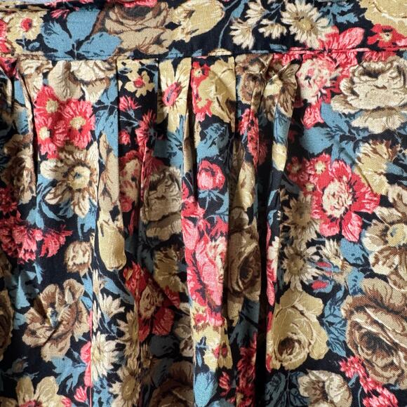 La Bene Vintage Outfit Women’s Large Floral Bohemian Top & Midi Skirt Romantic - Picture 12 of 16
